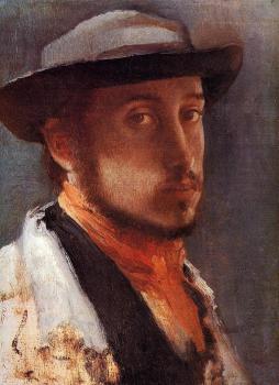 Edgar Degas : Self Portrait in a Soft Hat